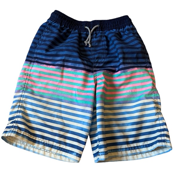 Cat & Jack Boys Medium 8/10 Rainbow Striped Swim Trunks - Picture 1 of 3